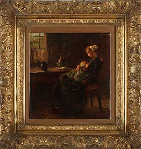 Junge Mutter Mit Saugling Oil Painting by Jacob Abraham (Jacques) Zon