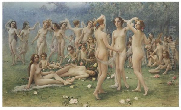 Allegoria Della Primavera Oil Painting by Fausto Zonaro