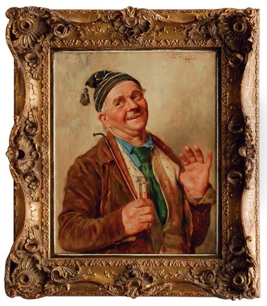 Laughing Padrone Oil Painting by Antonio Zoppi