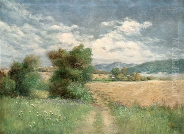 Summer Landscape Oil Painting by Gyula Zorkoczy