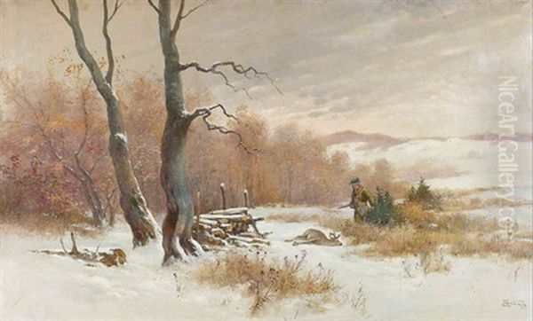 Winterliche Landschaft Oil Painting by Gyula Zorkoczy