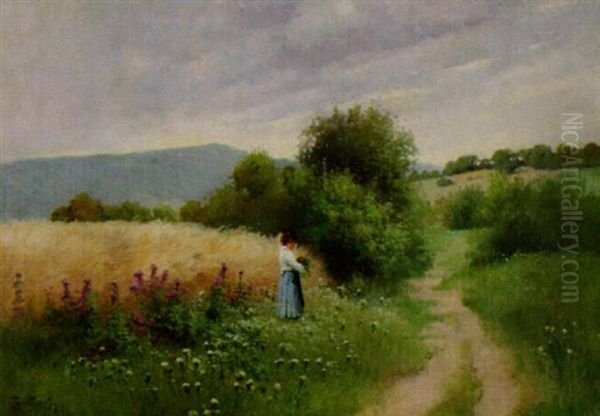 Sommerspaziergang Oil Painting by Gyula Zorkoczy