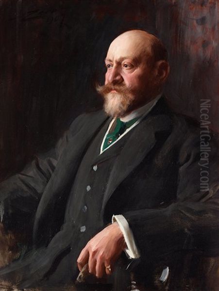 Sir Ernest Cassel (1852-1921) Oil Painting by Anders Zorn