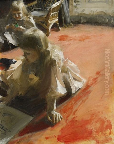 Portratt Av Dottrarna Till Ramon Subercaseaux Vicuna Oil Painting by Anders Zorn