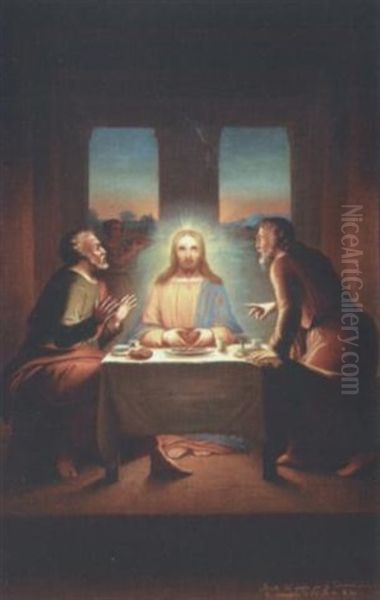 Les Pelerins D'emmaus Oil Painting by Ignazio Zotti