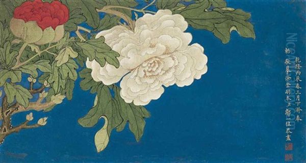 Peony Oil Painting by  Zou Yigui