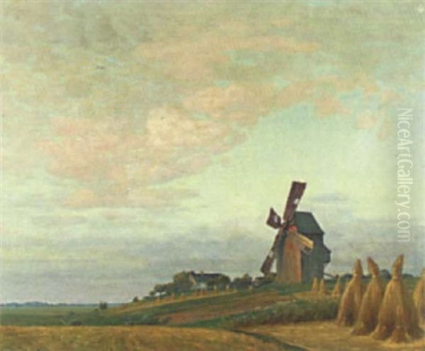 Sommerlandschaft Mit Windmuhle by Adolf Zrdazila