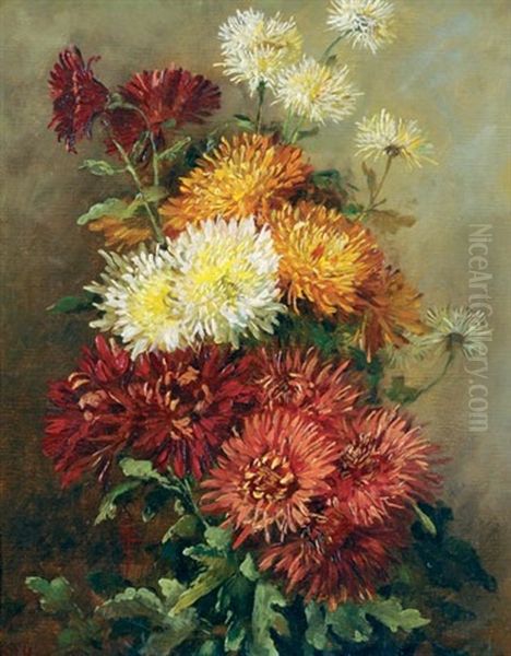 Flowers Oil Painting by Julia Zsolnay