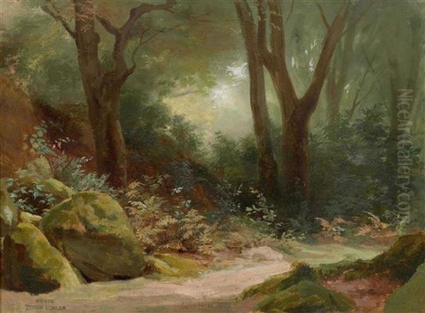 Forest Clearing Oil Painting by Fritz Zuber-Buehler