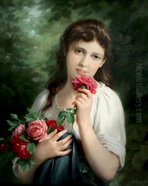 The Summer Roses Oil Painting by Fritz Zuber-Buehler