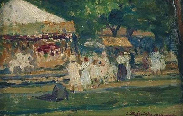 La Fete Champetre Oil Painting by Lorand (Roland) Zubriczky