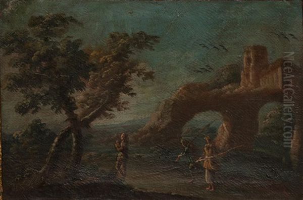 Four Pastoral Scenes Oil Painting by Francesco Zuccarelli