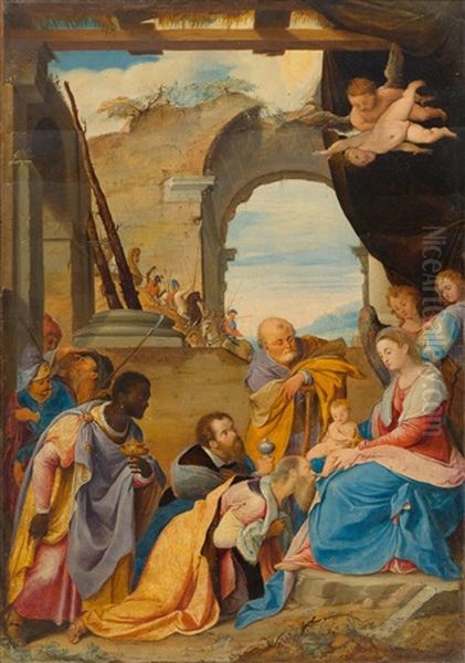 Adoration Of The Kings Oil Painting by Federico Zuccaro