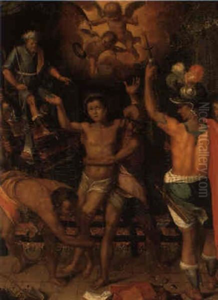 The Martyrdom Of St. Lawrence Oil Painting by Federico Zuccaro