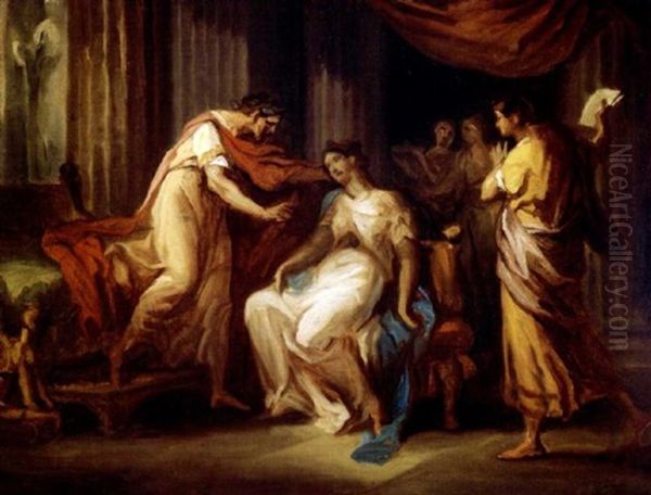 Virgil Reading The Aeneid To Augustus And Octavia Oil Painting by Antonio Zucchi