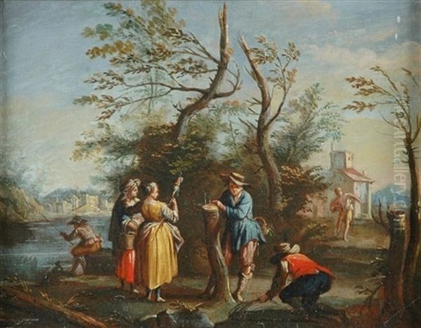 The Month Of June (+ The Month Of September; 2 Works) Oil Painting by Giuseppe Carlo Zucchi