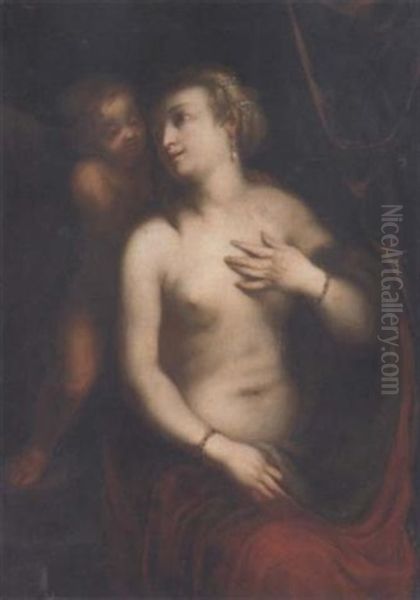 Venus And Cupid Oil Painting by Jacopo Zucchi