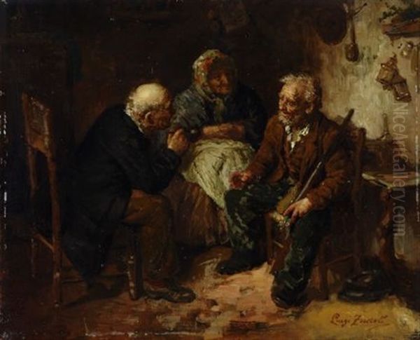 La Conversazione Oil Painting by Luigi Zuccoli