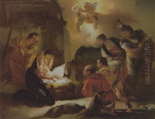 The Adoration Of The Shepherds Oil Painting by Francesco Zugno the Elder