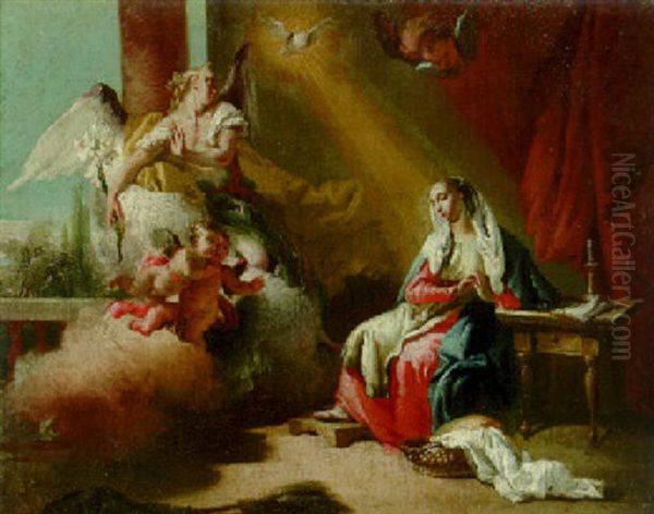 The Annunciation Oil Painting by Francesco Zugno the Elder