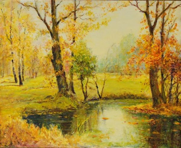 Autumn Landscape Oil Painting by Stanislaw Zukowski