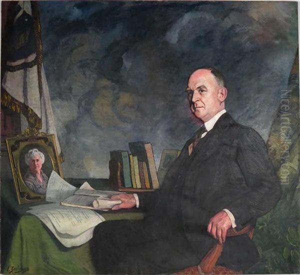 Portrait Of Alvan Tufts Fuller (1878-1958), 50th Governor Of Massachusetts Oil Painting by Ignacio Zuloaga Y Zabaleta