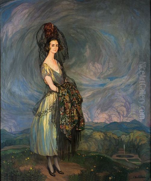 Retrato De La Duquesa De Arion Oil Painting by Ignacio Zuloaga Y Zabaleta