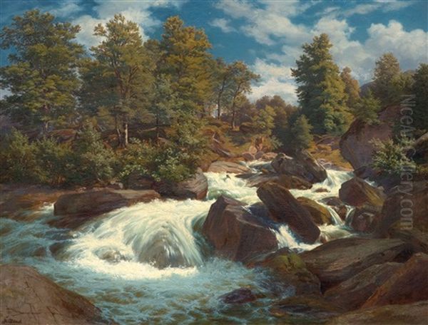 Gebirgsbach (alpine Stream) Oil Painting by Robert Zuend