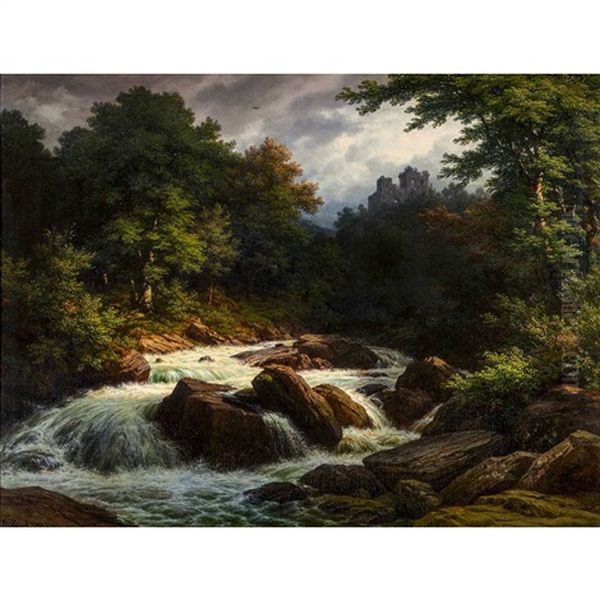 Waldbach Bei Meiringen Oil Painting by Robert Zuend