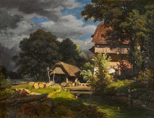 Muhle Von Rathausen Oil Painting by Robert Zuend