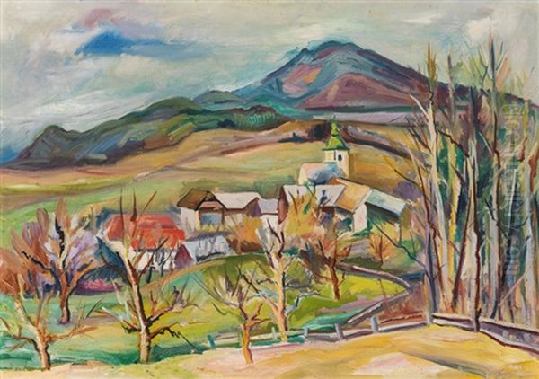 View Of The Ulrichsberg Oil Painting by Willi Zunk