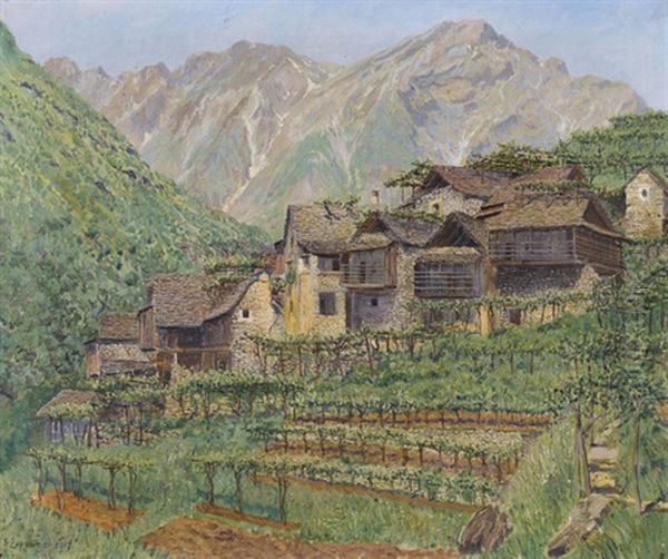 Tessiner Dorfpartie Oil Painting by Ernst Theodor Zuppinger