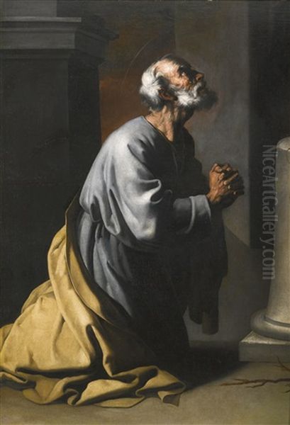 The Penitent Saint Peter Oil Painting by Francisco De Zurbaran