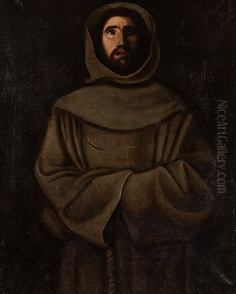 San Francisco Segun La Vision Del Papa Nicolas V Oil Painting by Francisco De Zurbaran