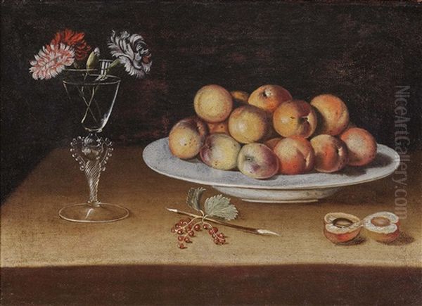 Still Life With Peaches And Carnations Oil Painting by Juan de Zurbaran