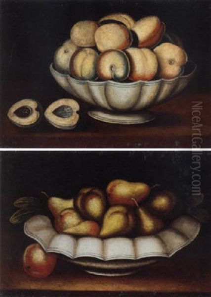 Peaches In A Lobed Bowl On A Table Oil Painting by Juan de Zurbaran