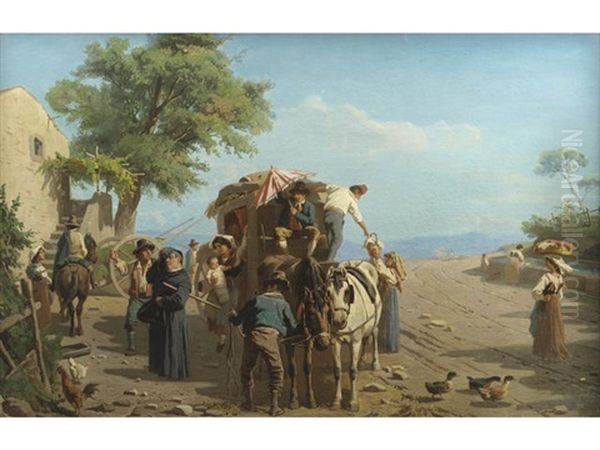 Wayside Rest Oil Painting by Abraham Andre Zwahlen