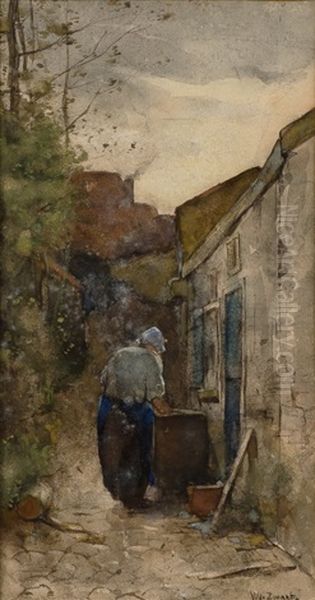 At Chores Oil Painting by Willem de Zwart