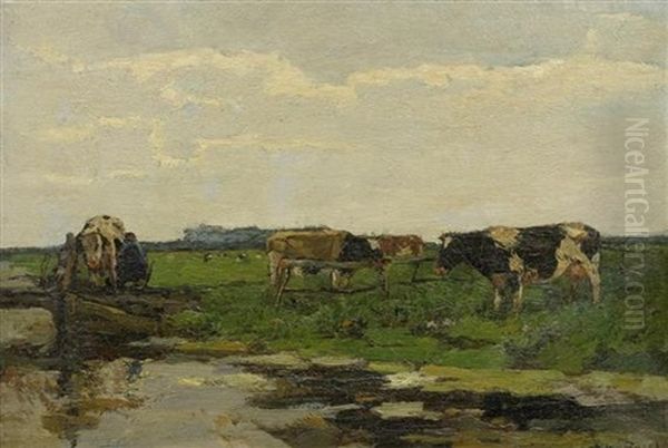 Kuhe In Einer Landschaft Oil Painting by Willem de Zwart