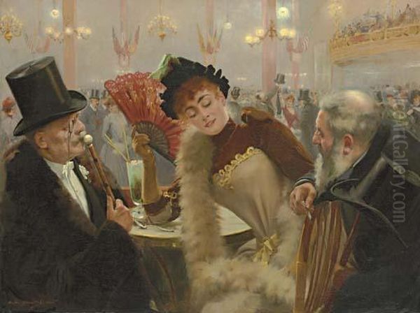 Suzanne Et Les Vieux Messieurs Oil Painting by Pierre Andre Brouillet