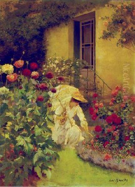 In The Garden Oil Painting by Pierre Andre Brouillet