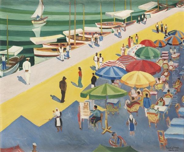 Plage, Rab Oil Painting by Bo Elson von Zweigbergk