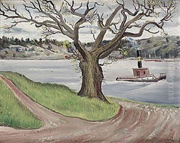 Motiv Fran Djurgarden, Biskopsudden Oil Painting by Bo Elson von Zweigbergk