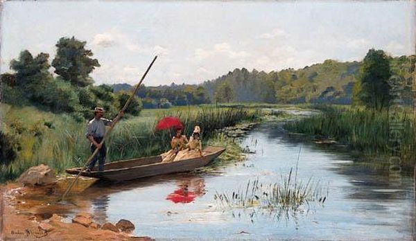 Sunday Boating Oil Painting by Pierre Andre Brouillet