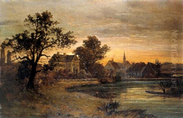 Am Dorfteich by Anton Georg Zwengauer the Younger