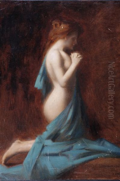 Nu Drape Et Priant Oil Painting by Marie Augustin Zwiller