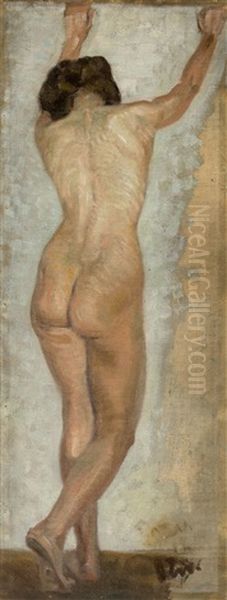 Female Nude Oil Painting by Oskar Zwintscher