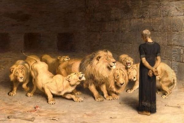 Daniel in the Lions Den  Oil Painting by Briton Riviere