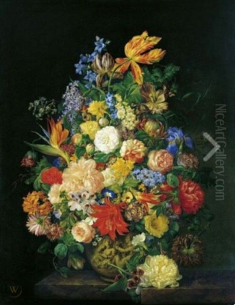 Flowers Oil Painting by Franz Xaver Petter