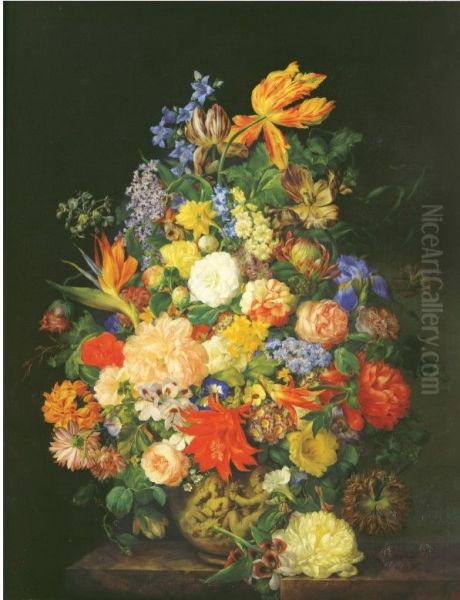 Flowers Oil Painting by Franz Xaver Petter